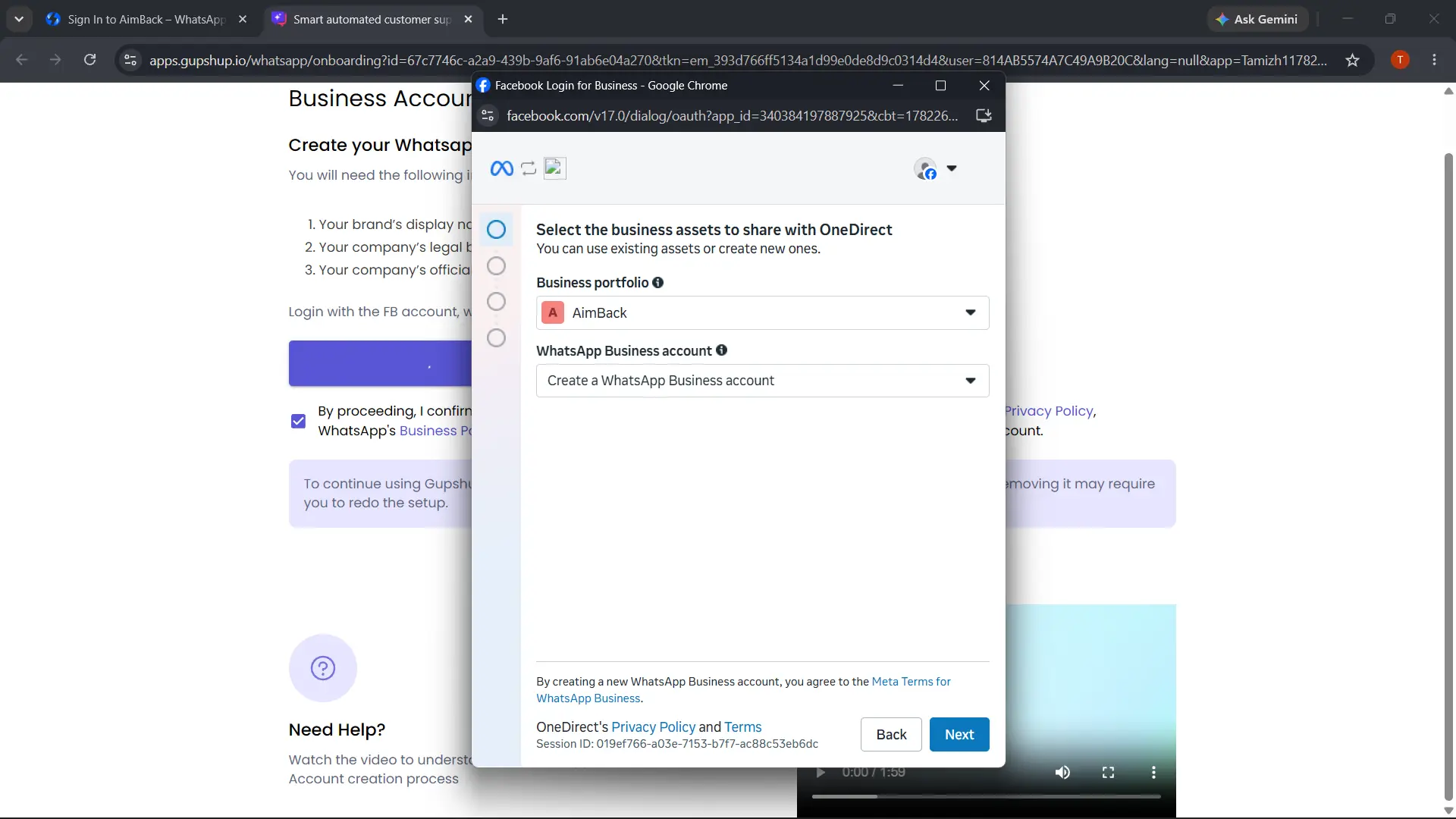 Meta - Step 5: Select the business assets to share